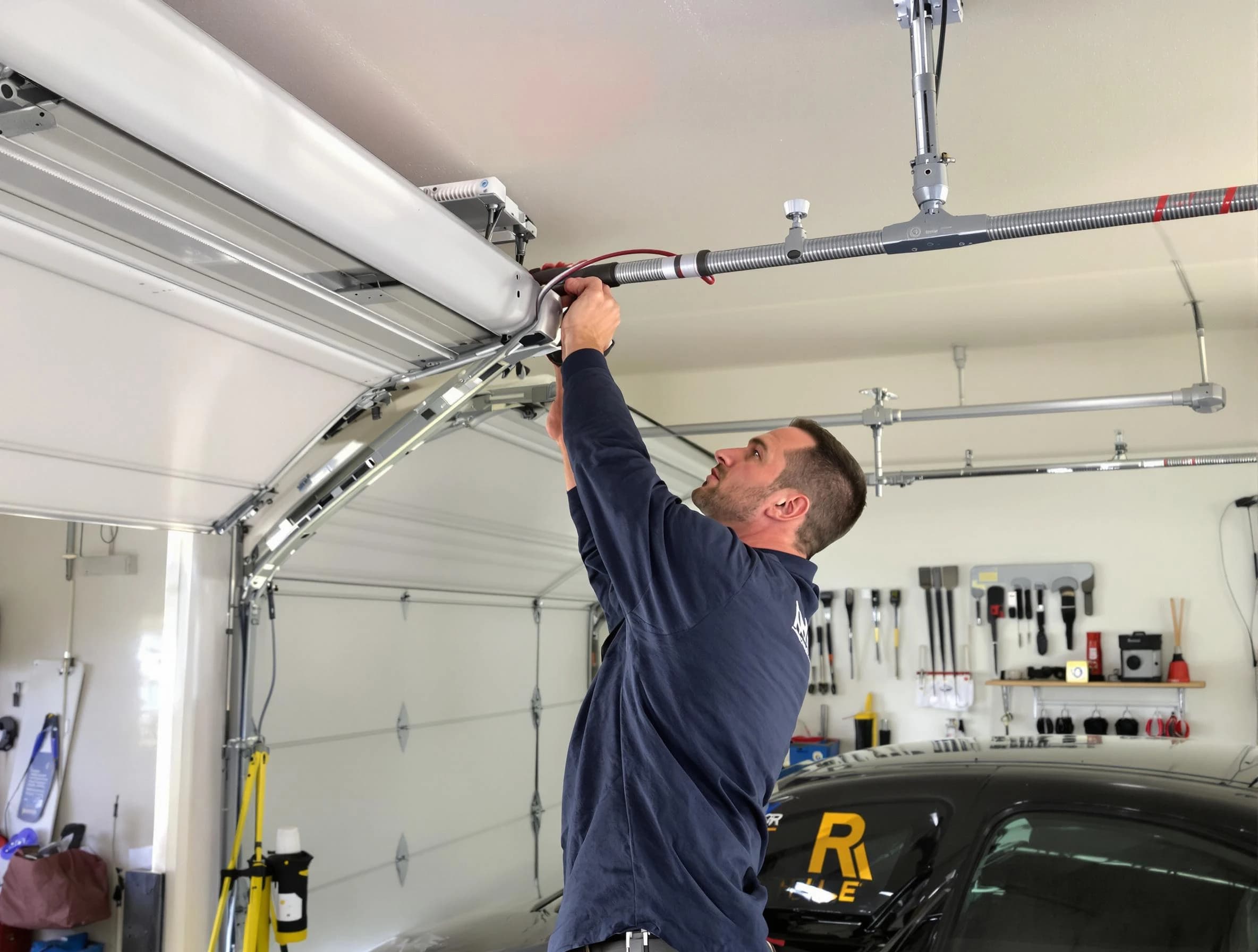 Del City Garage Door Repair technician performing garage door cable repair in Del City