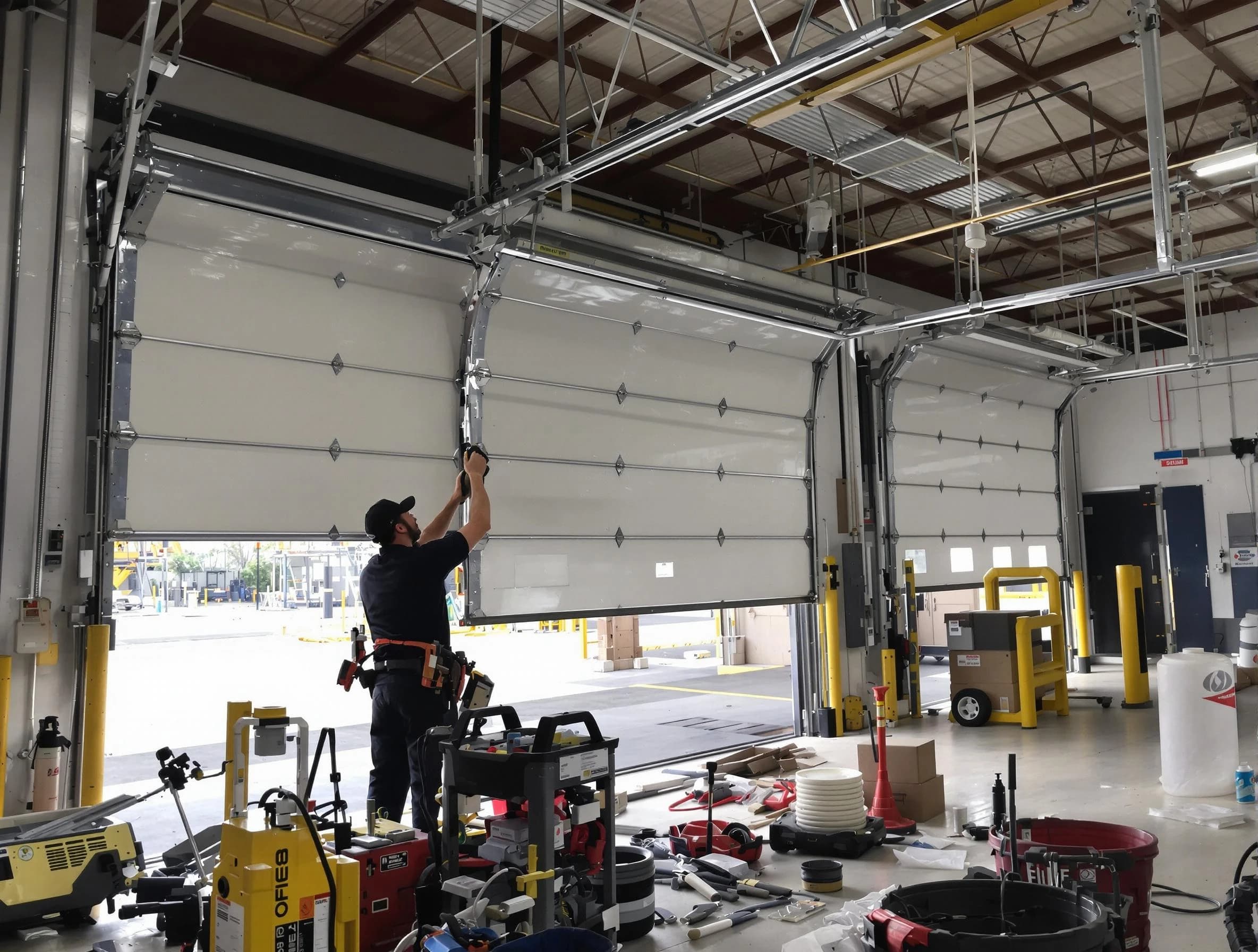 Del City Garage Door Repair technician performing commercial garage door repair in Del City