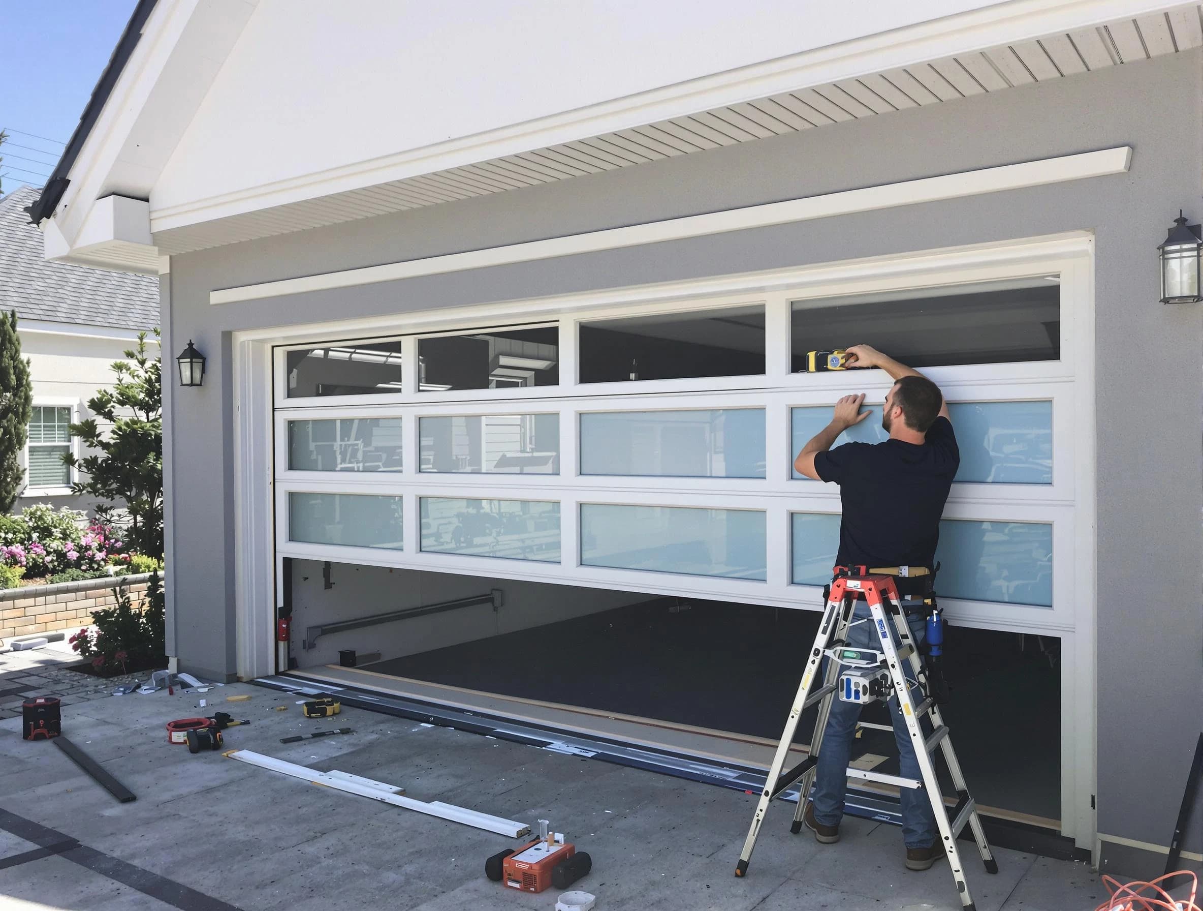 Del City Garage Door Repair team performing garage door replacement in Del City