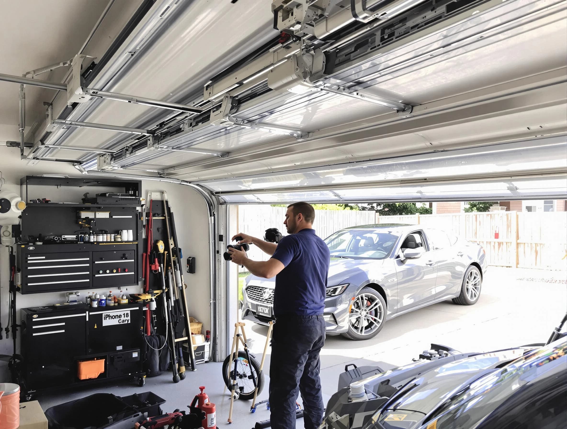 Del City Garage Door Repair technician fixing noisy garage door in Del City