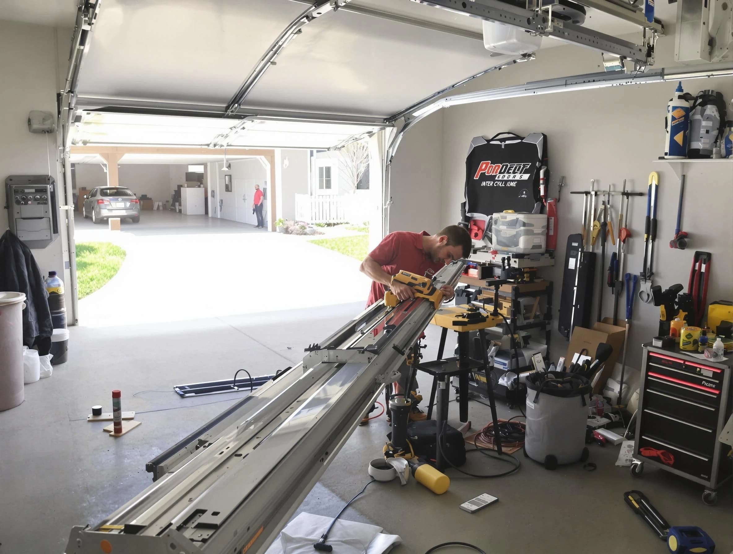 Del City Garage Door Repair expert performing track repair in Del City